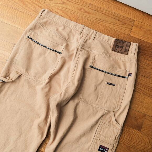 VTG Phat Farm Jeans Men 40x34 Khaki Carpenter Denim Baggy Wide Leg Hip-Hop Skate - Picture 6 of 6